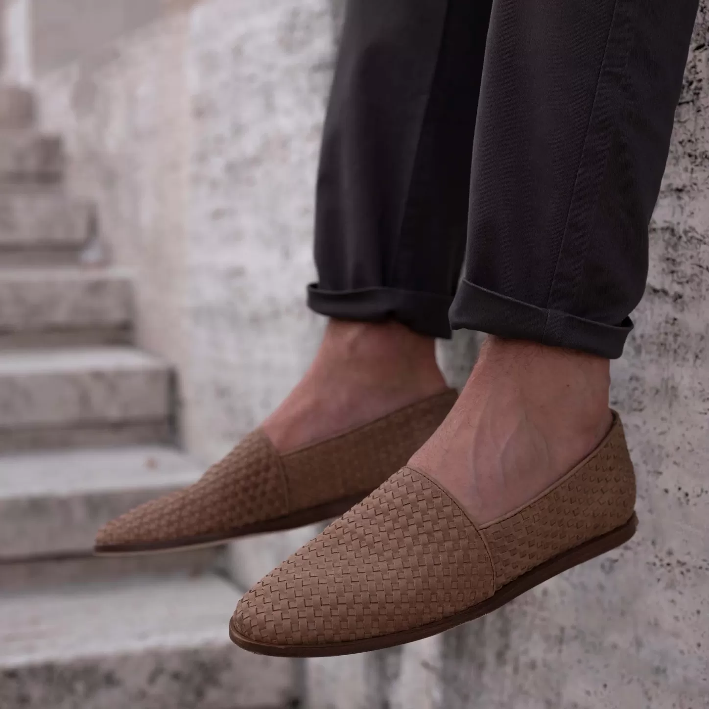 Oxfords & Loafers-Nisolo Alejandro Woven Slip On Woven Tobacco