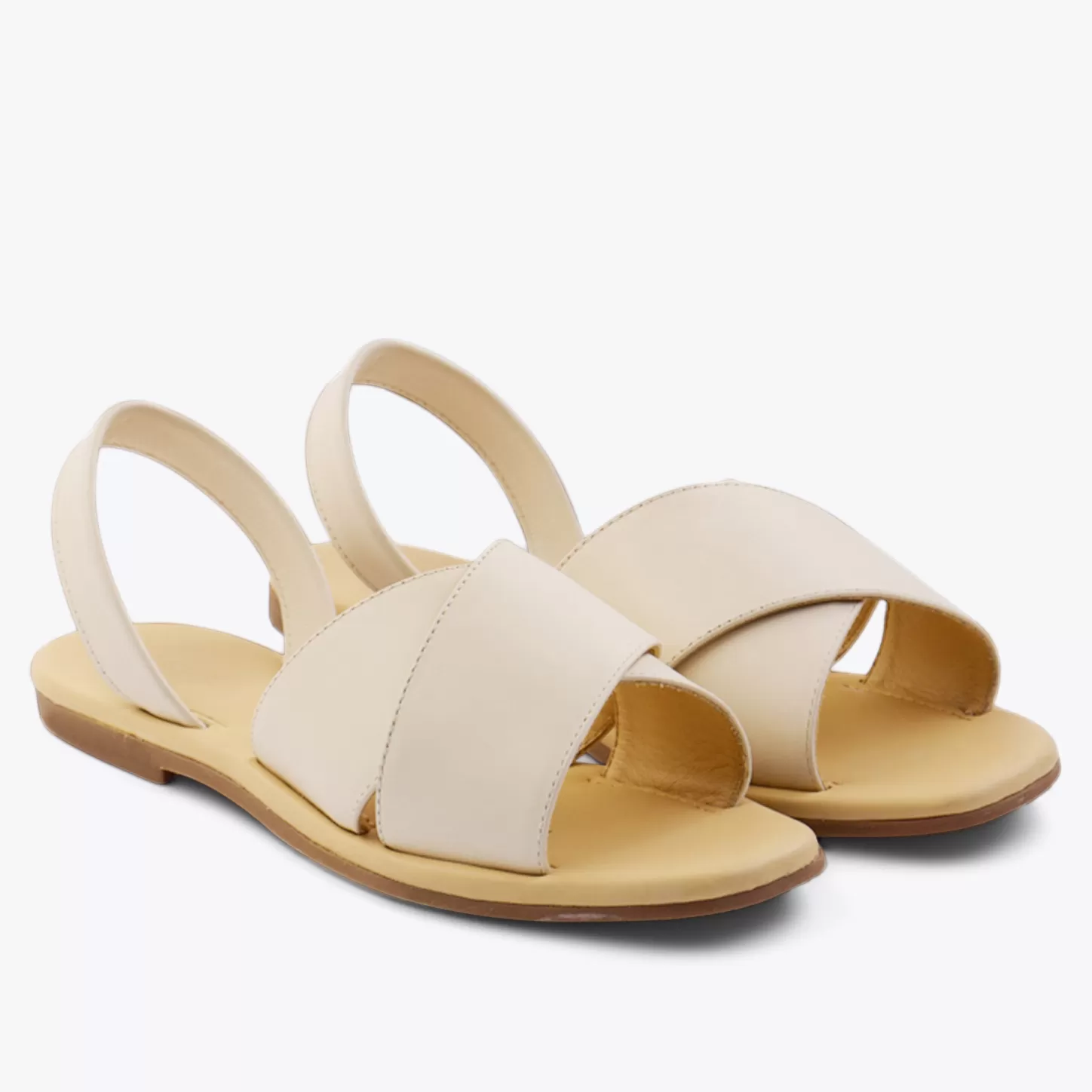 Flats & Slip Ons-Nisolo All-Day Cross Strap Sandal Bone