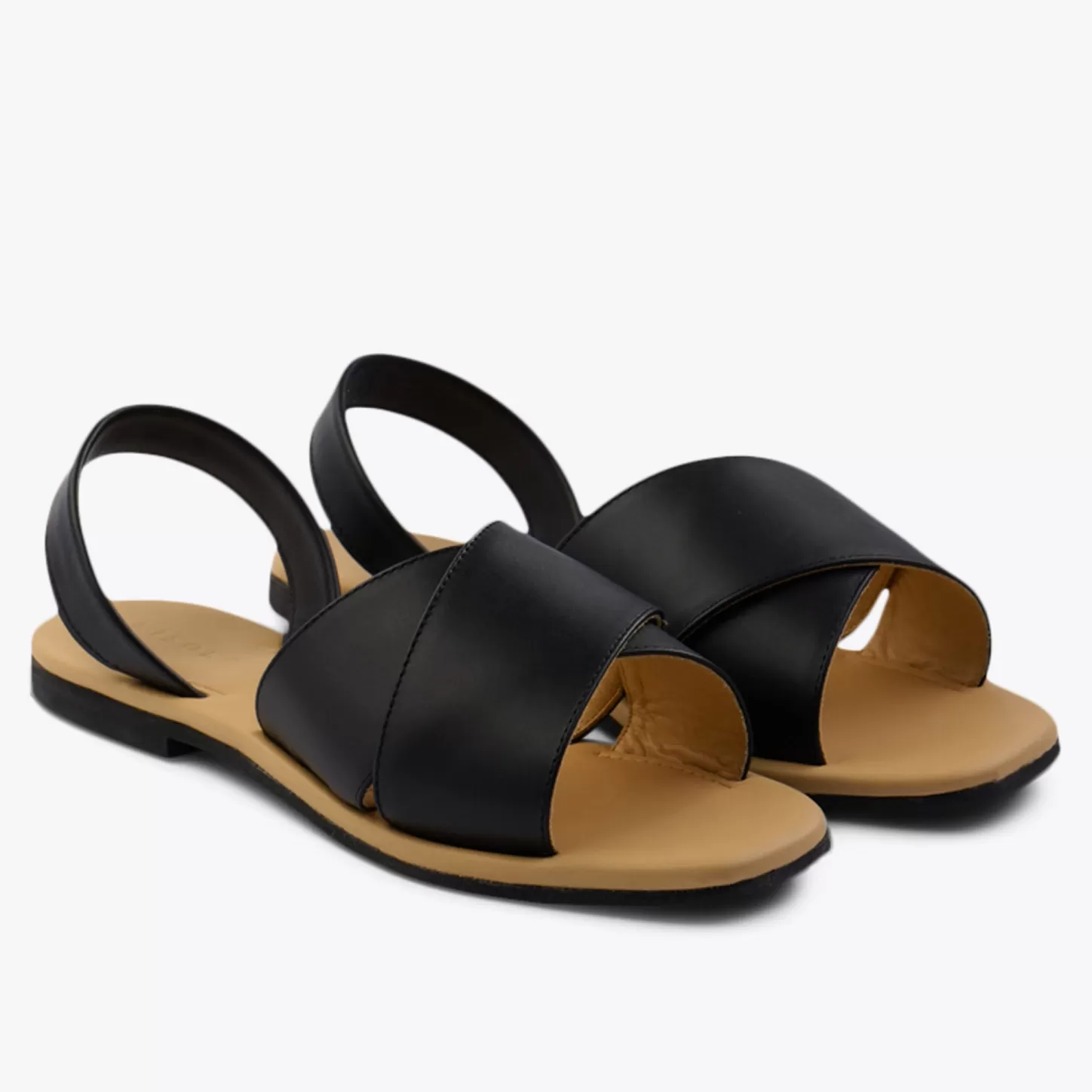 Flats & Slip Ons-Nisolo All-Day Cross Strap Sandal Black