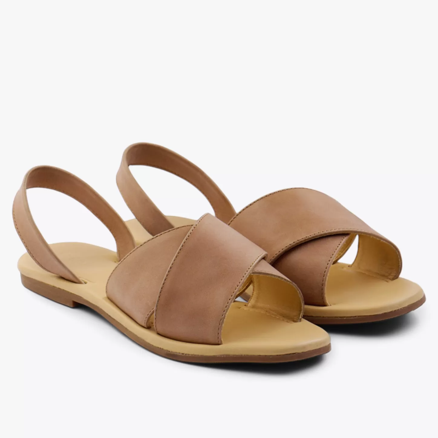 Flats & Slip Ons-Nisolo All-Day Cross Strap Sandal Almond