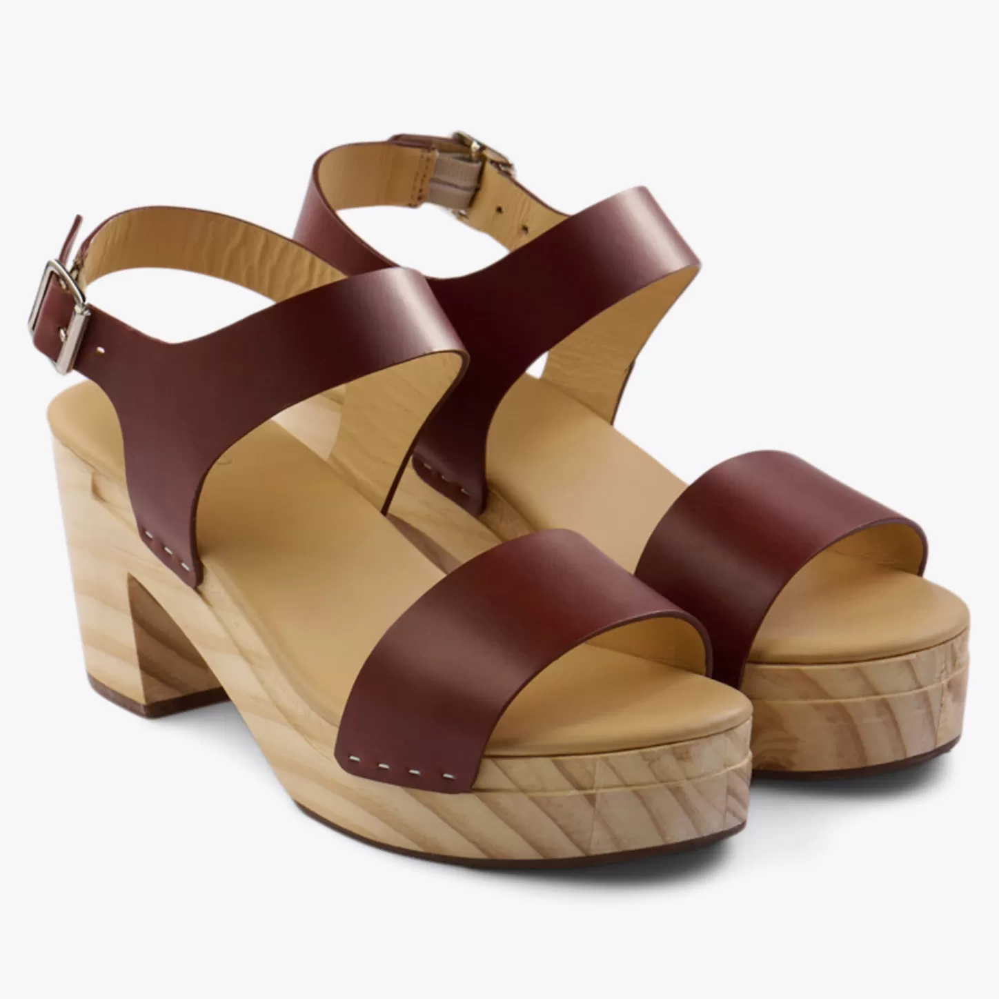 Sandals-Nisolo All-Day Open Toe Clog Brandy