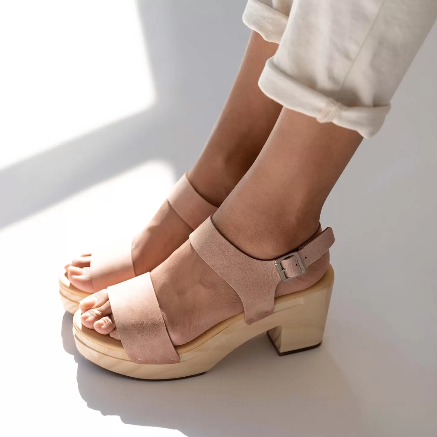 Sandals-Nisolo All-Day Open Toe Clog Desert Rose