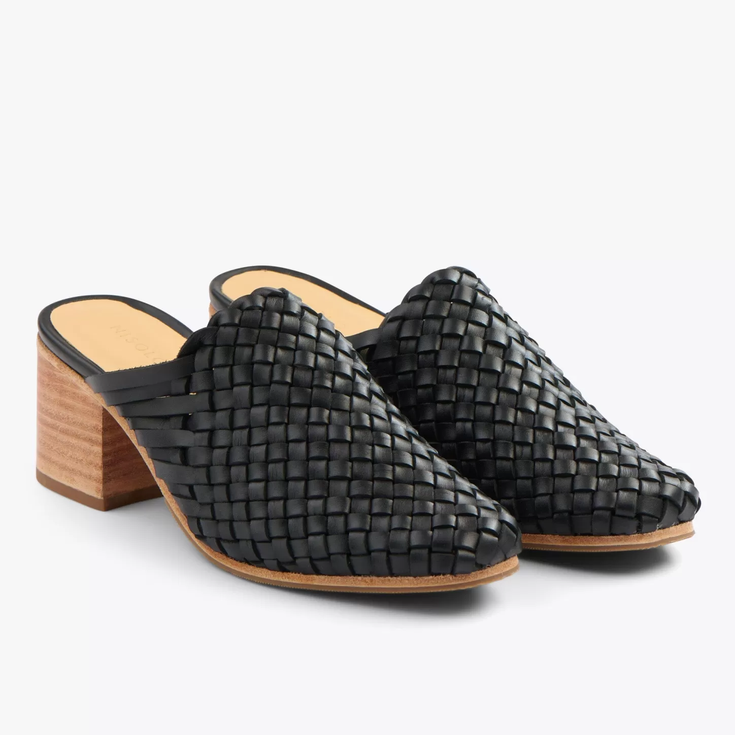 Mules-Nisolo All-Day Woven Heeled Mule Black