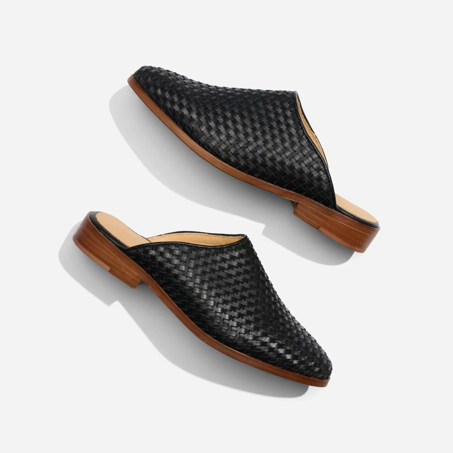 Flats & Slip Ons-Nisolo Ama Woven Mule Woven Black