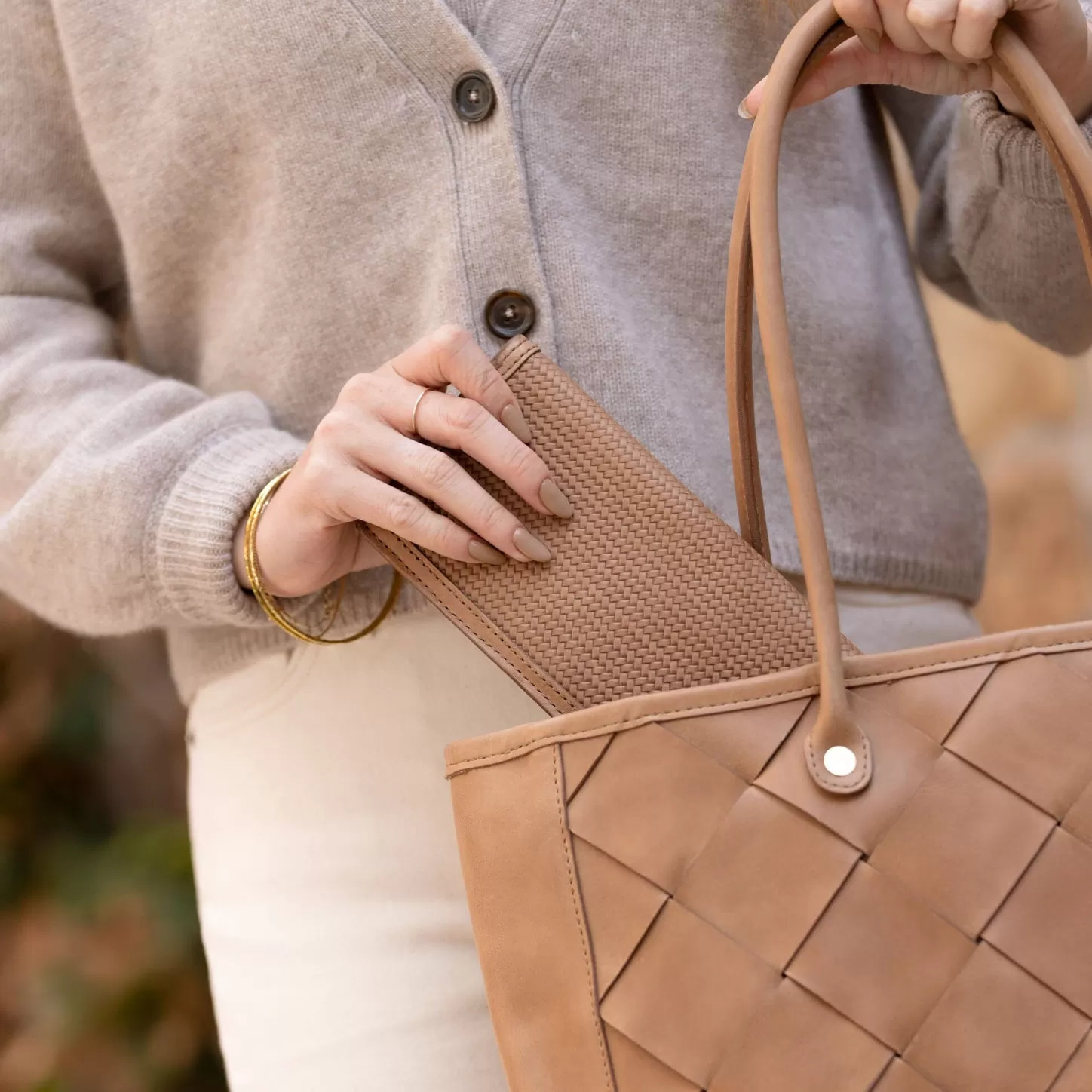 Bags & Wallets-Nisolo Classic Wallet Woven Almond