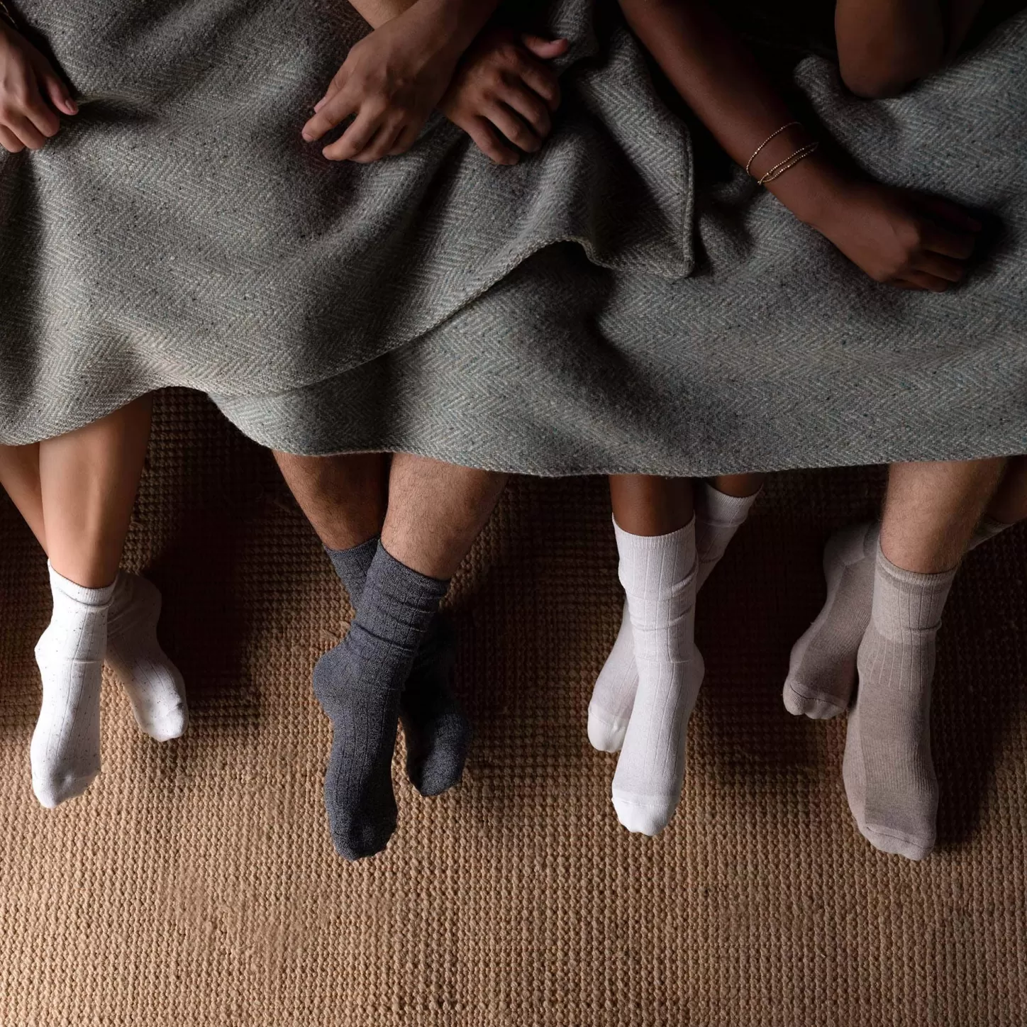 Socks-Nisolo Cotton Crew Sock Black Multicolor Marl