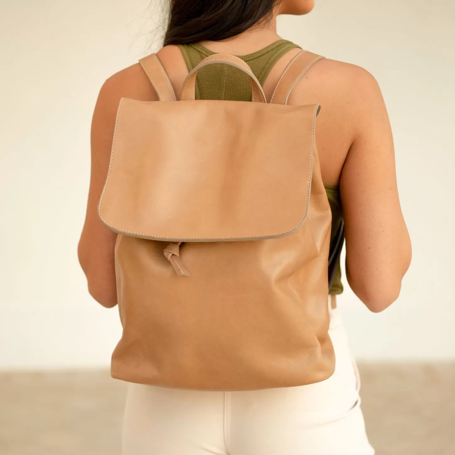 Bags & Wallets-Nisolo Daniela Drawstring Backpack Almond