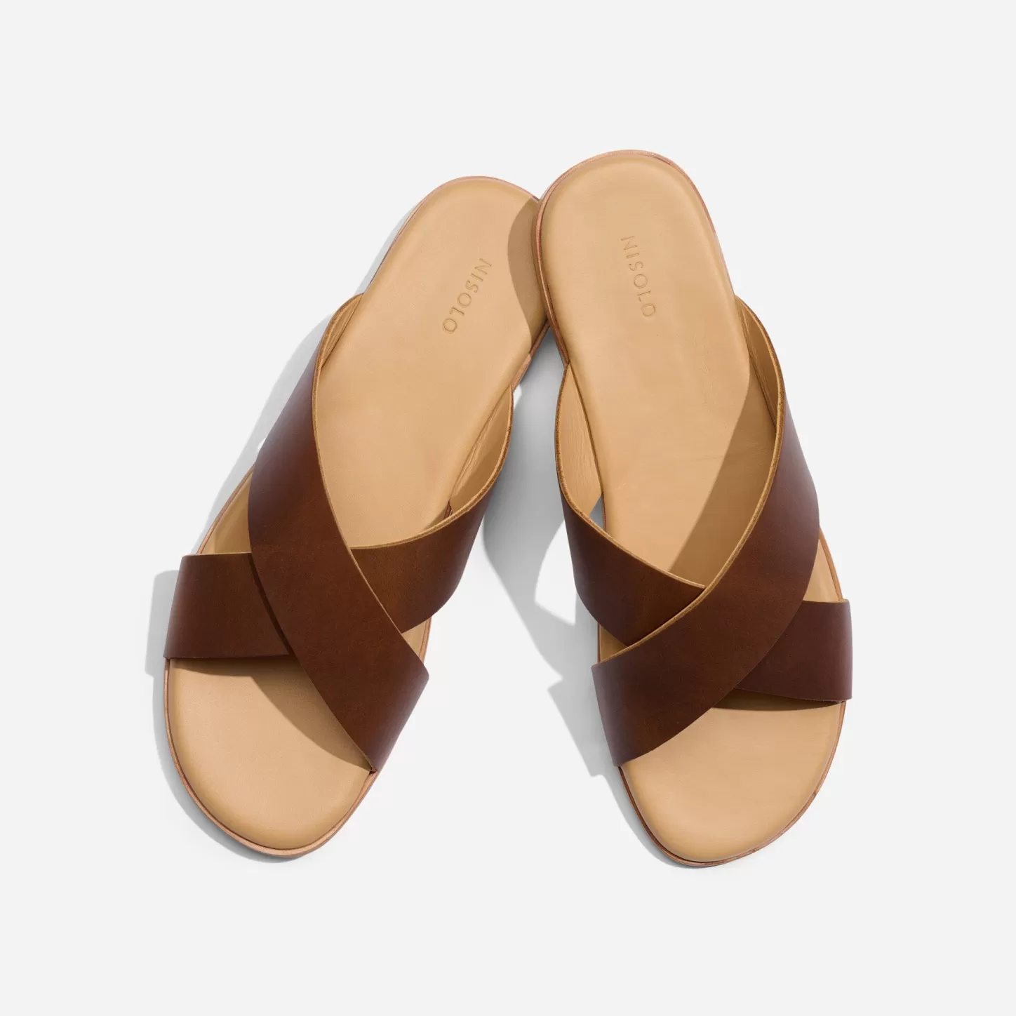 Sandals & Slip Ons-Nisolo Dante Cross Strap Sandal Brown