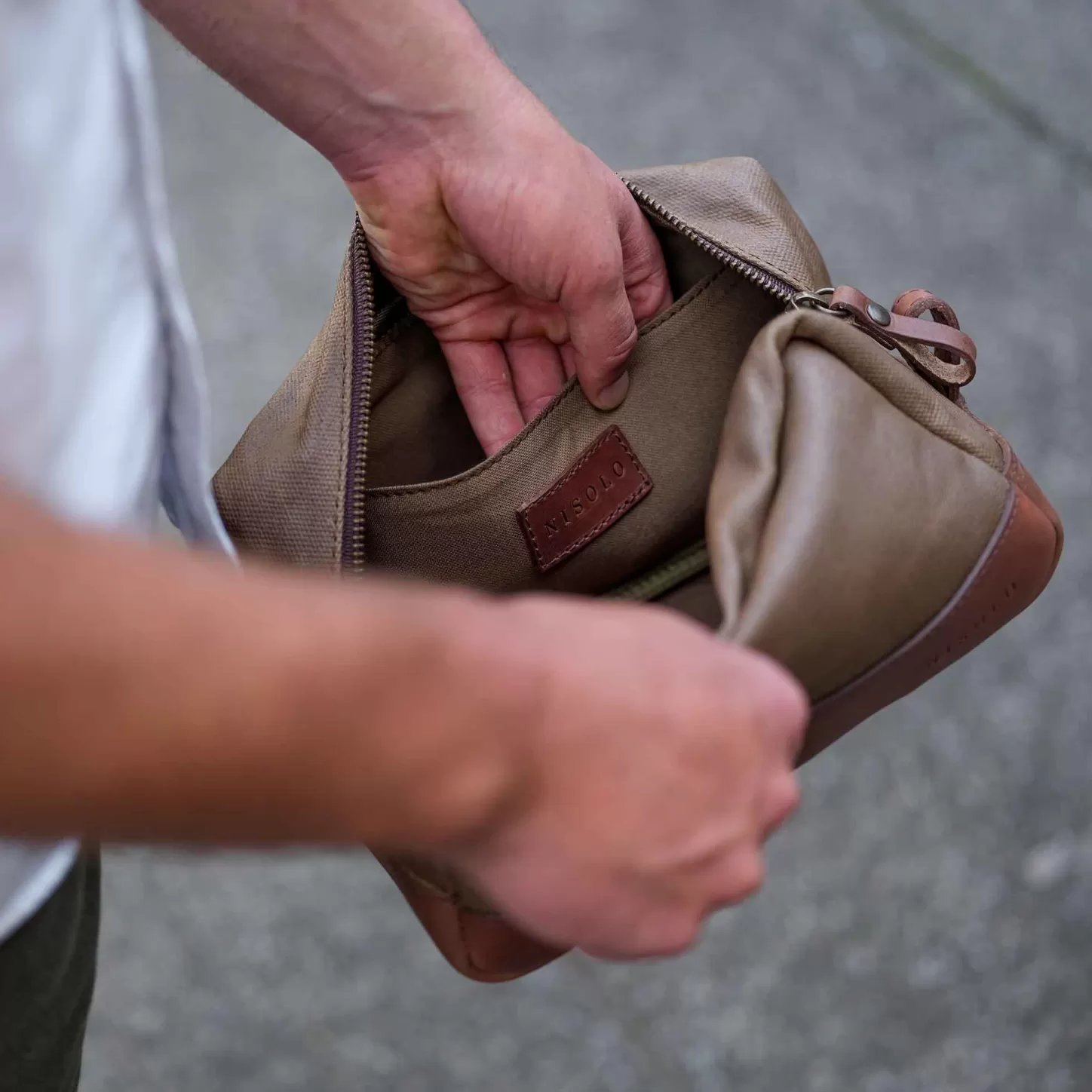 Bags & Wallets-Nisolo Durango Dopp Kit Waxed Canvas