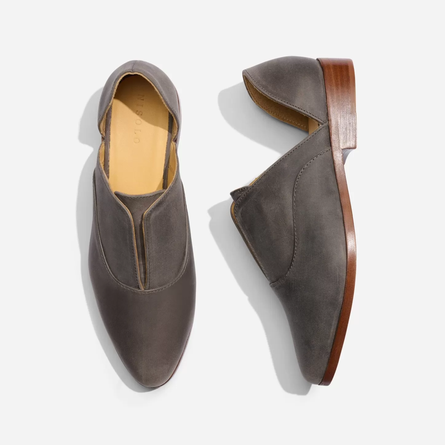Oxfords & Loafers-Nisolo Emma D'Orsay Oxford Grey