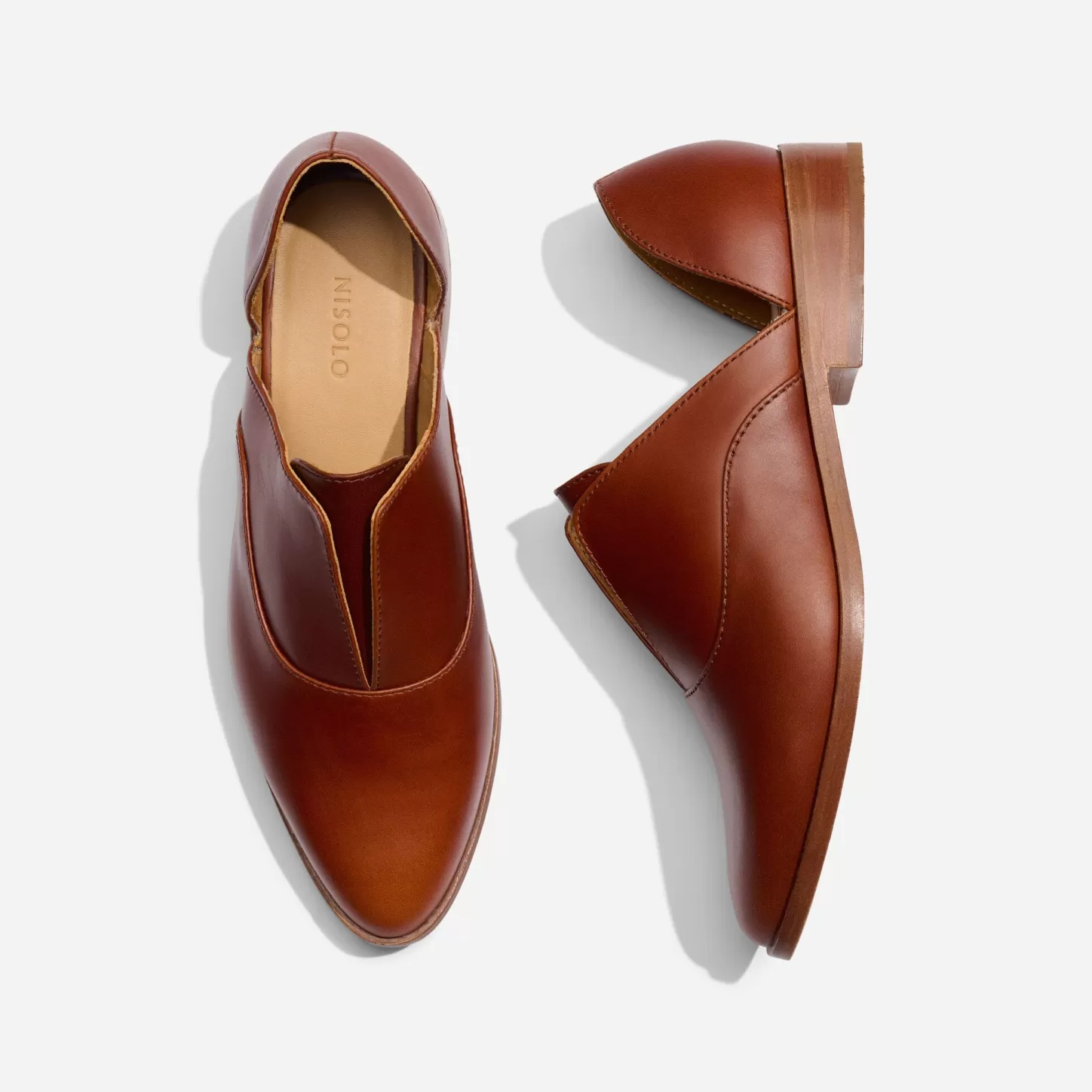 Flats & Slip Ons-Nisolo Emma D'Orsay Oxford Brandy