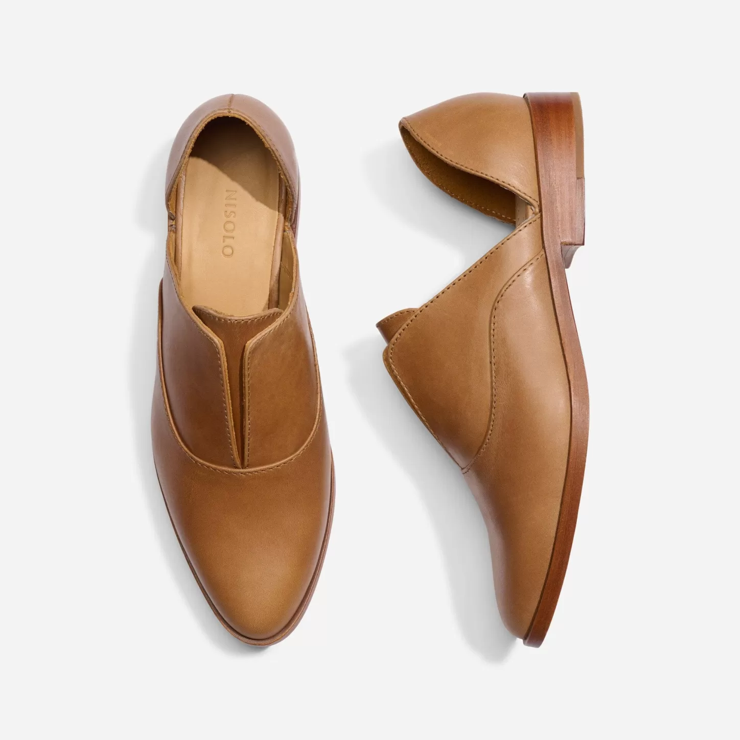 Oxfords & Loafers-Nisolo Emma D'Orsay Oxford Almond