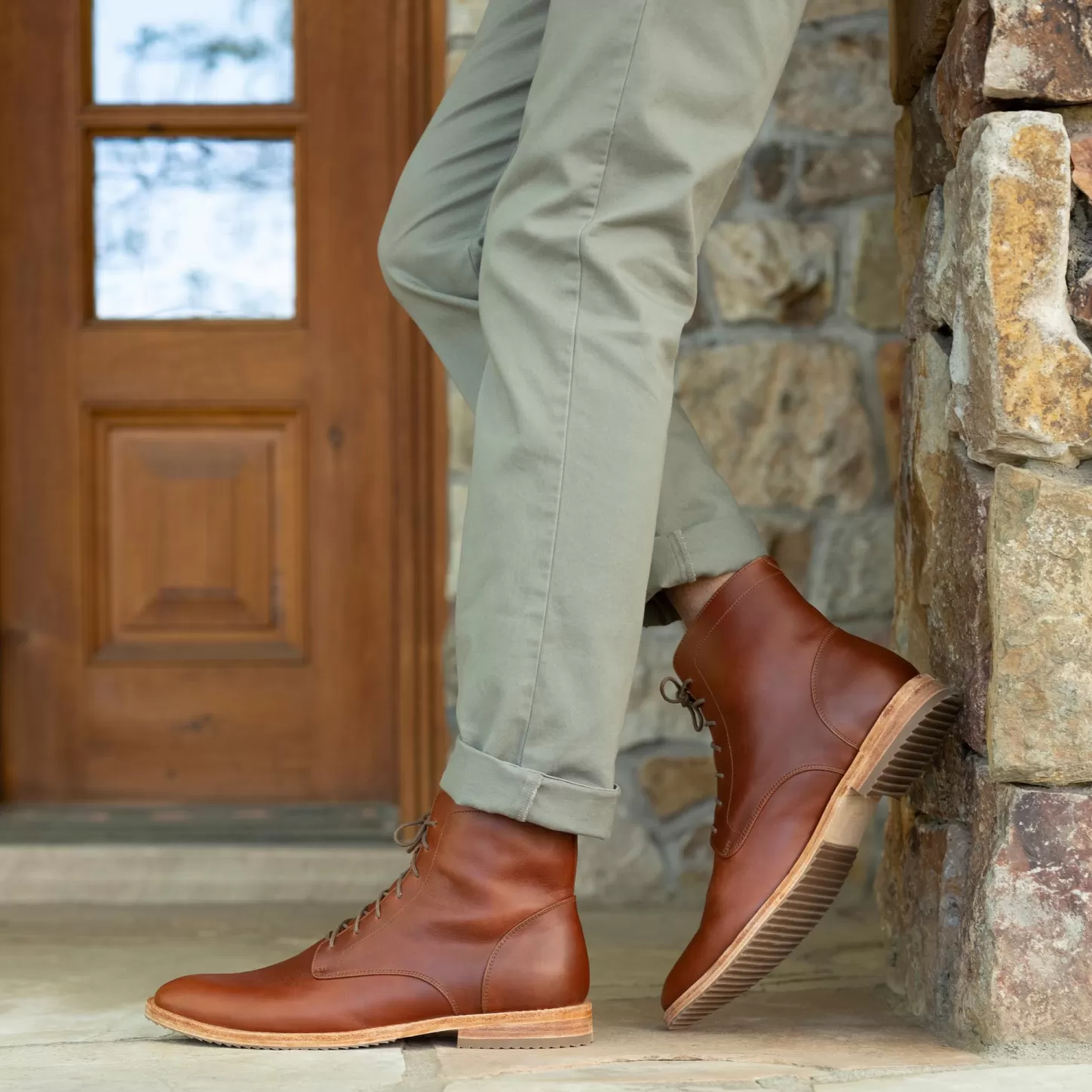 Boots-Nisolo Everyday Lace-Up Boot Brandy