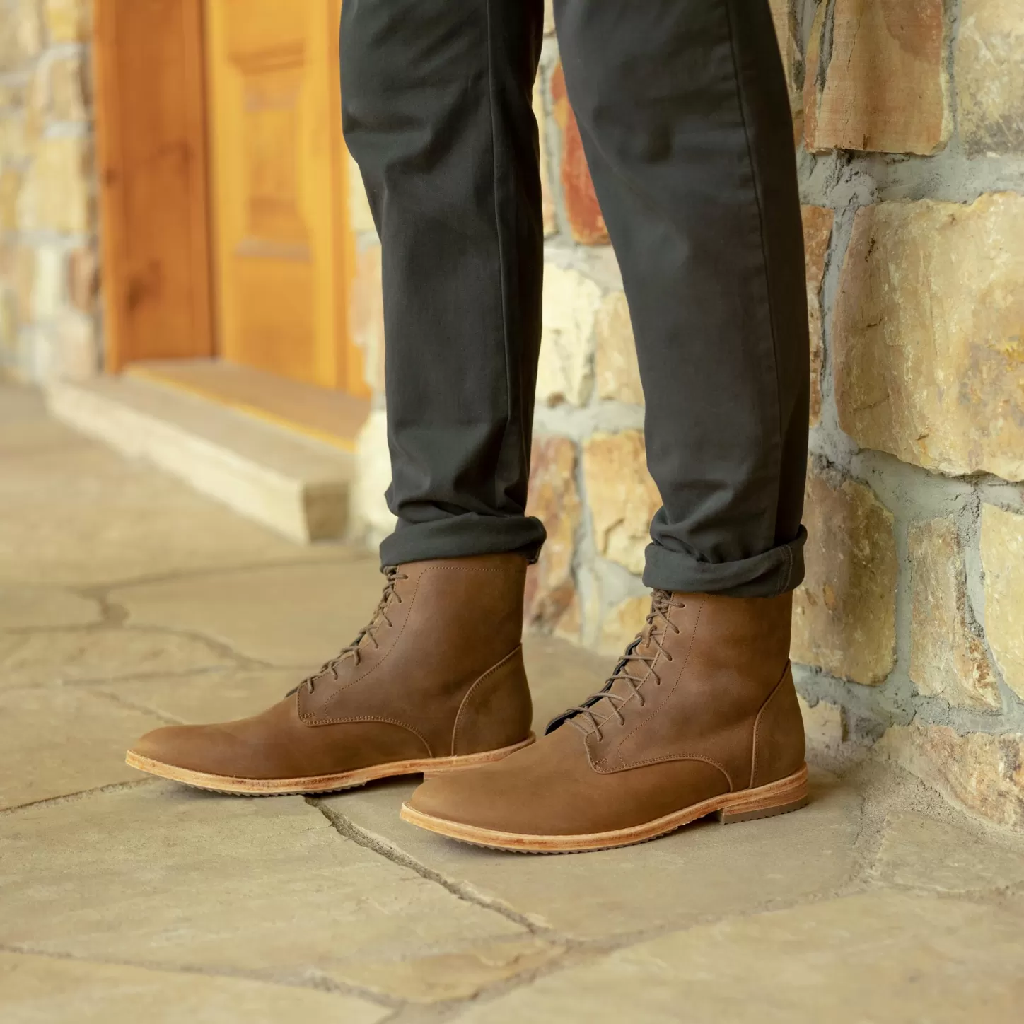 Boots-Nisolo Everyday Lace-Up Boot Tobacco