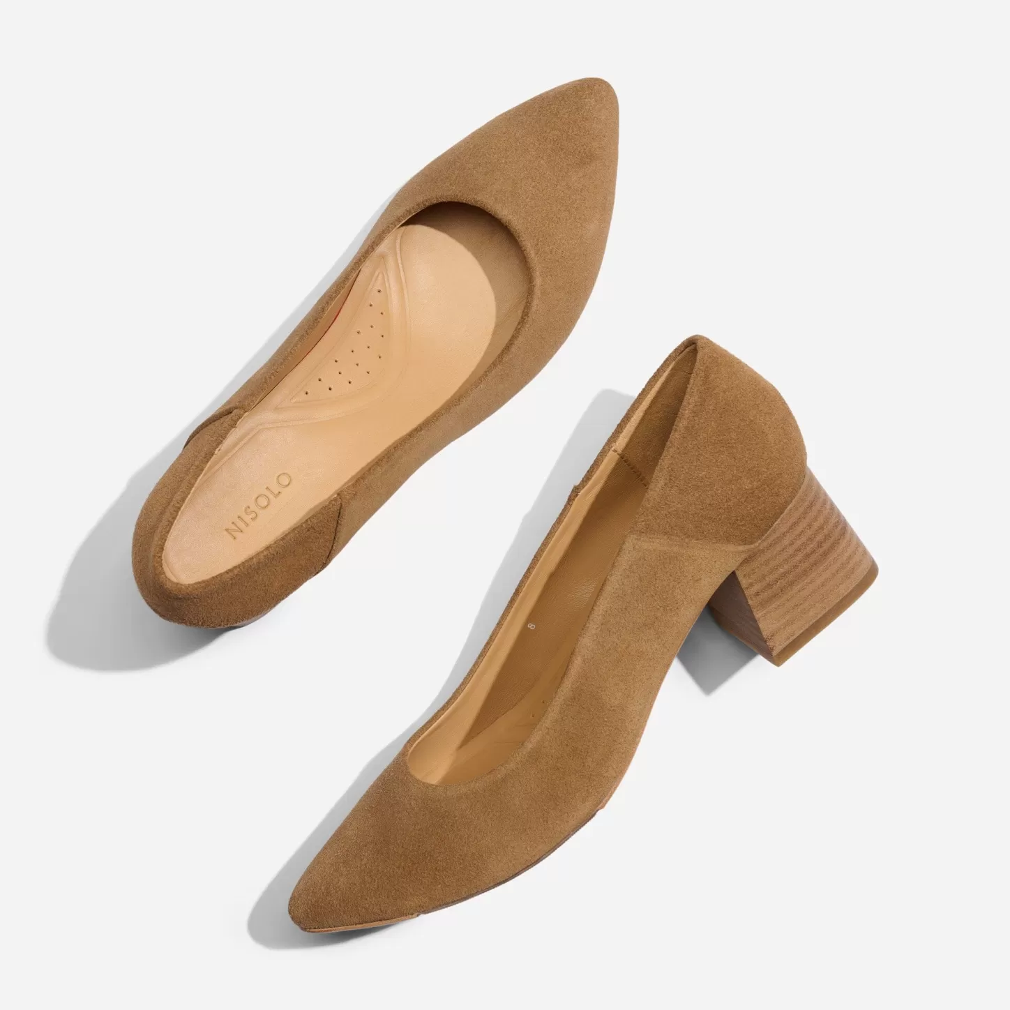 Heels-Nisolo Fiorela Go-To Mid Heel Taupe Suede