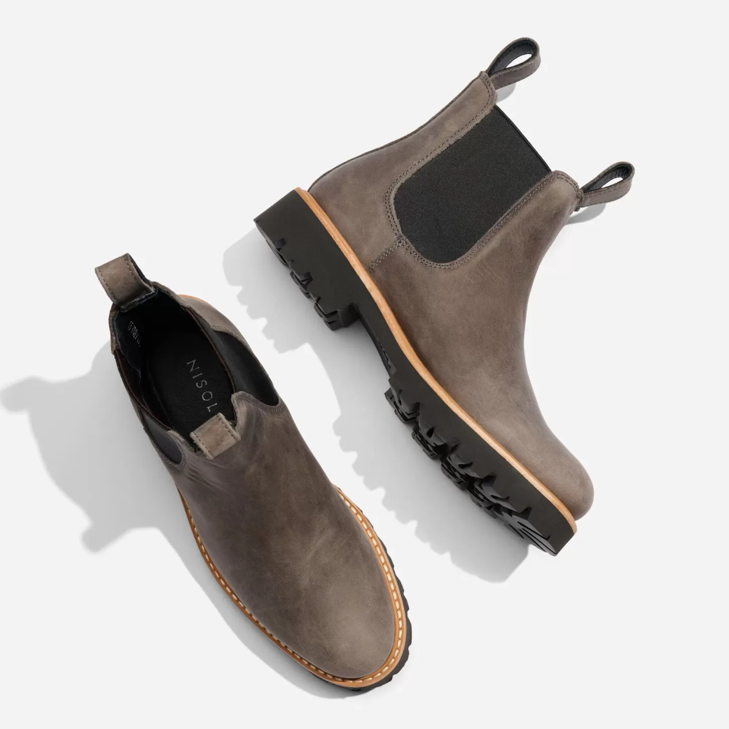 Boots-Nisolo Go-To Lug Chelsea Boot Grey
