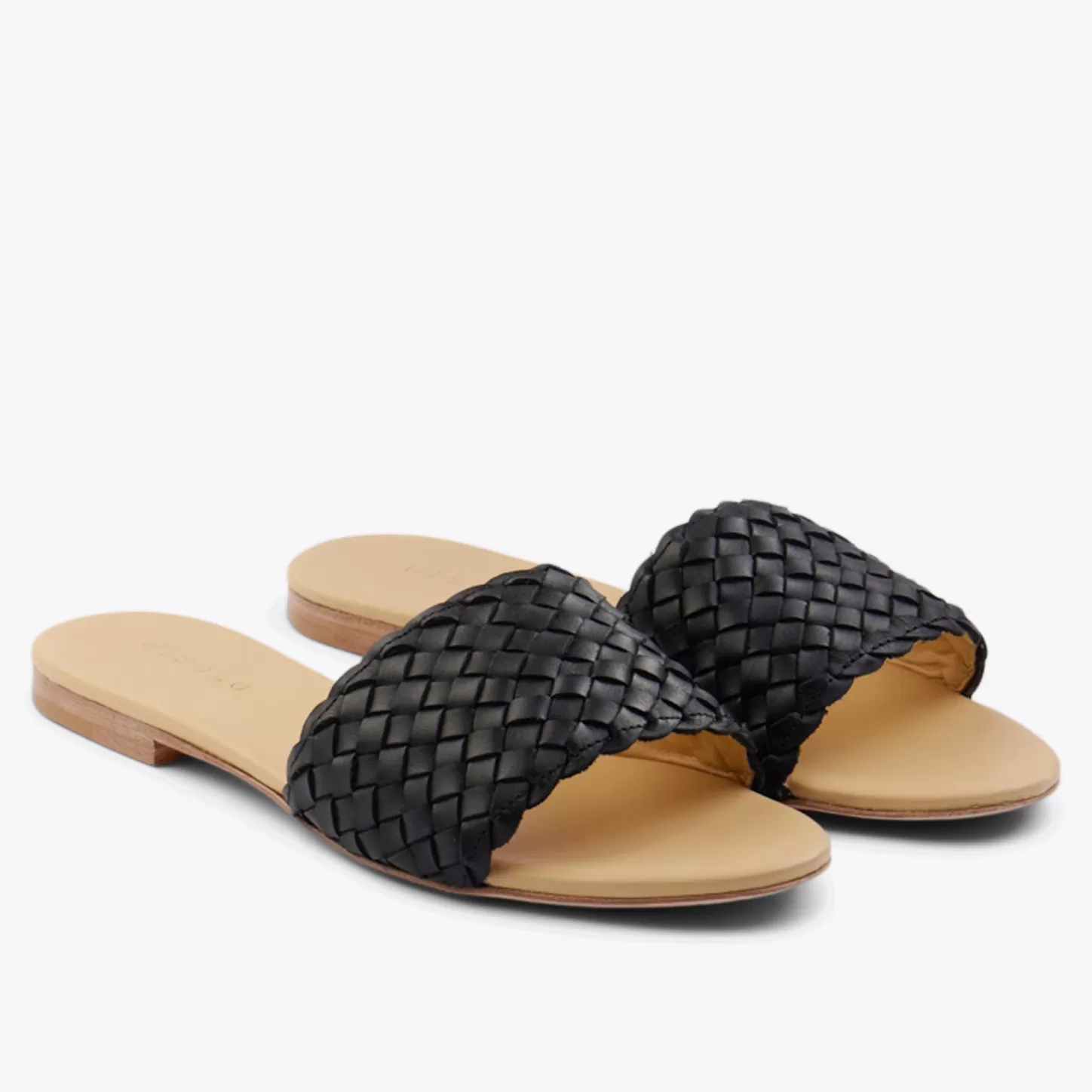 Flats & Slip Ons-Nisolo Isla Woven Slide Woven Black