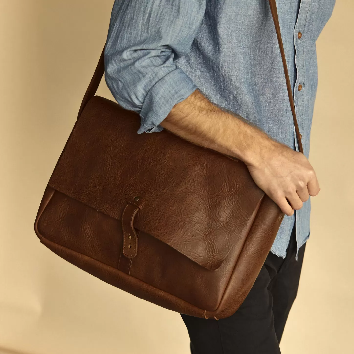 Bags & Wallets-Nisolo Loreto Messenger Bag Chestnut