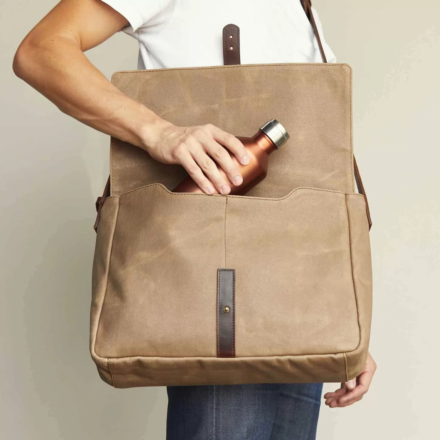 Bags & Wallets-Nisolo Loreto Messenger Bag Waxed Canvas