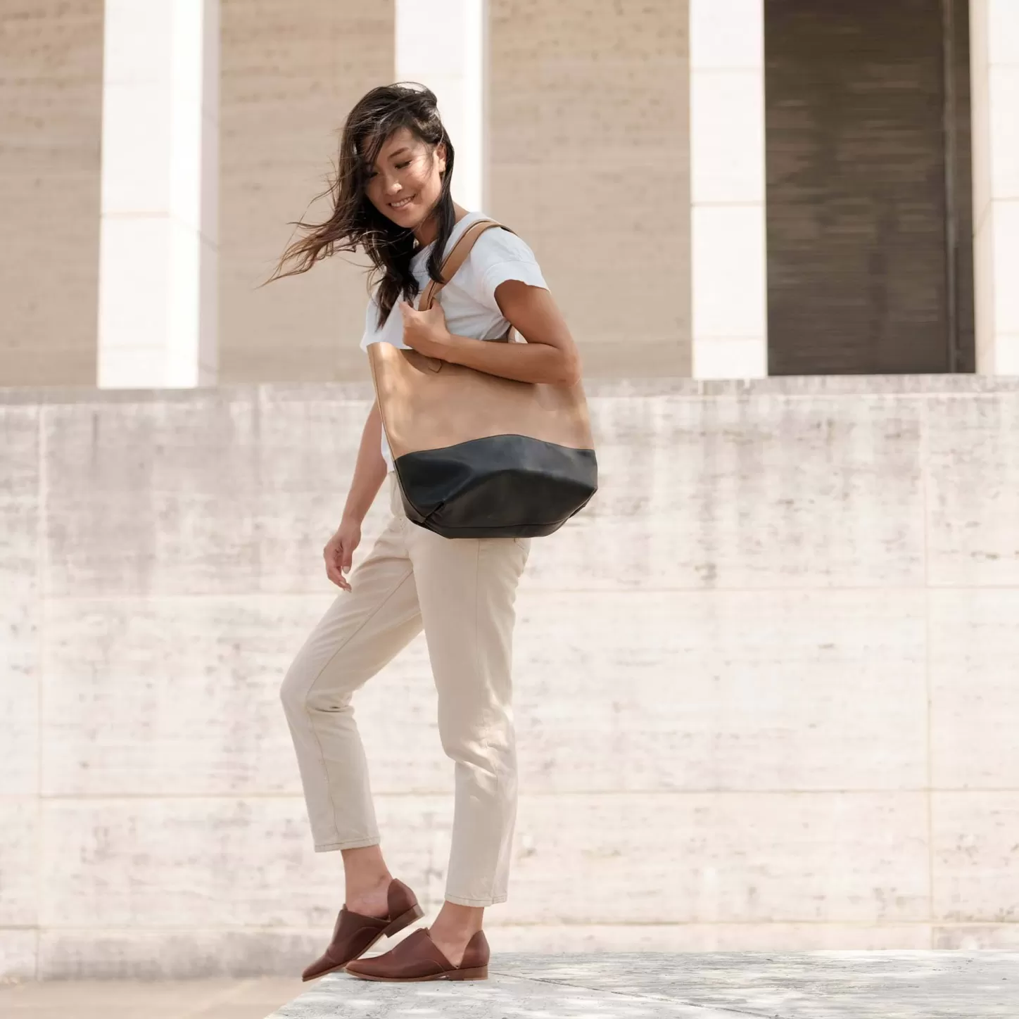 Bags & Wallets-Nisolo Lori Tote Almond/Black