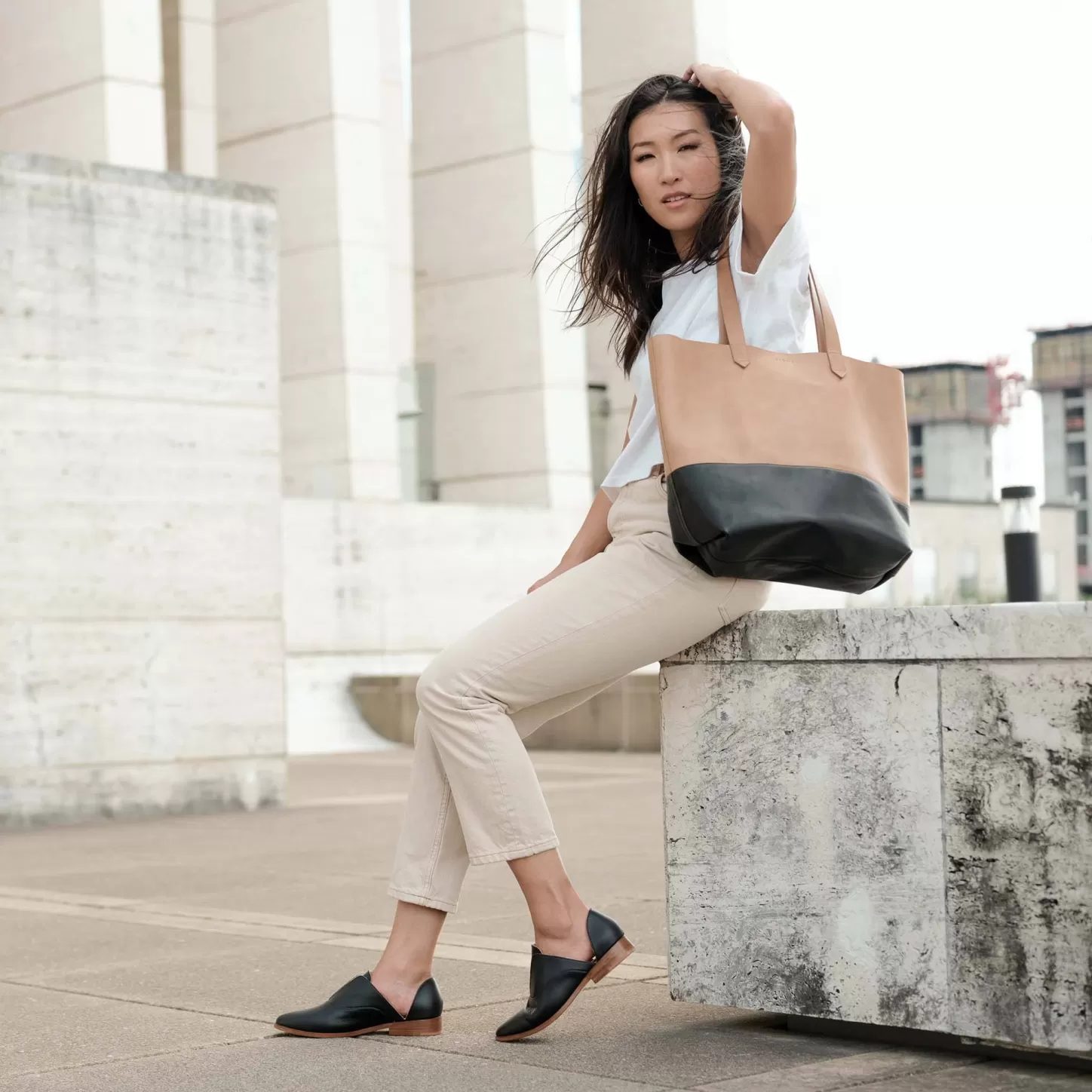 Bags & Wallets-Nisolo Lori Tote Almond/Black