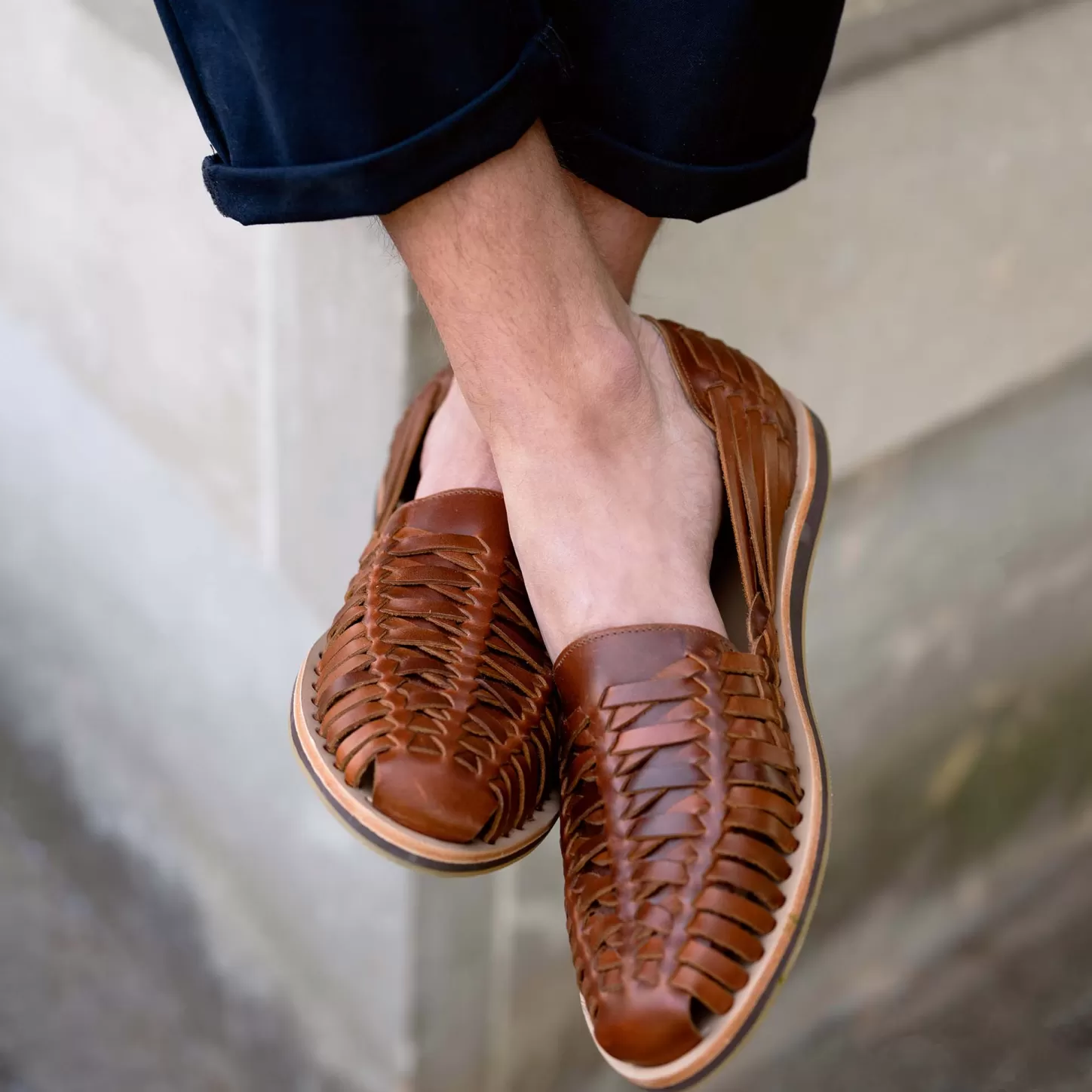 Sandals & Slip Ons-Nisolo Men's Huarache Sandal Brandy