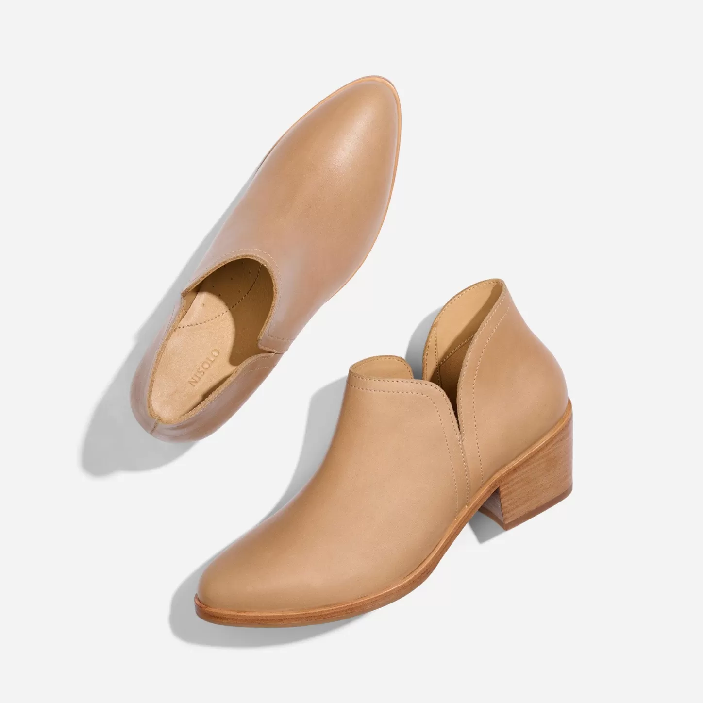 Boots-Nisolo Mia Everyday Ankle Bootie Almond