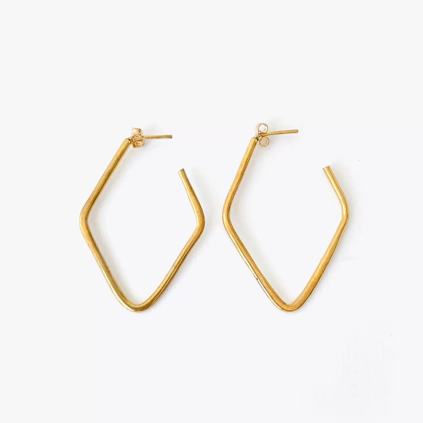 Jewelry-Nisolo Soft Diamond Hoop Earrings Brass