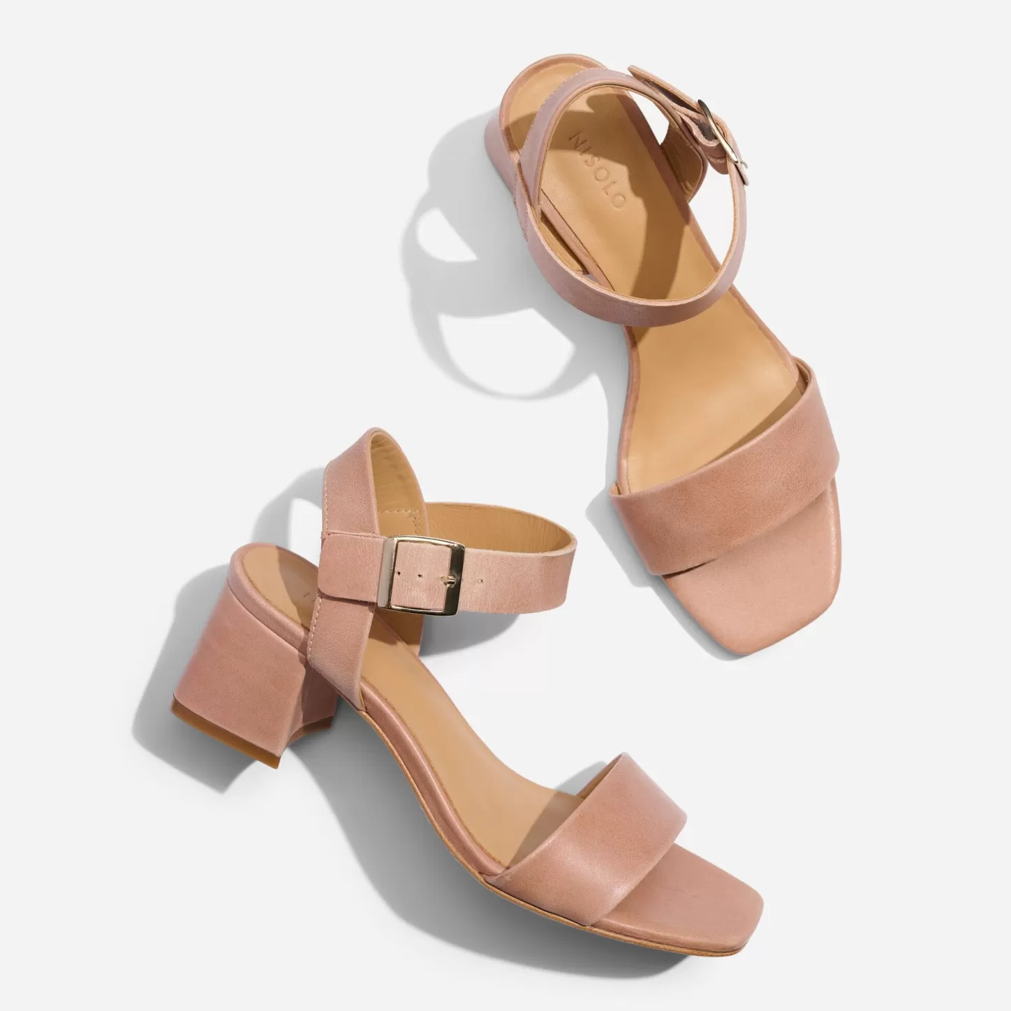Sandals-Nisolo Stella Go-To Block Heel Sandal Desert Rose