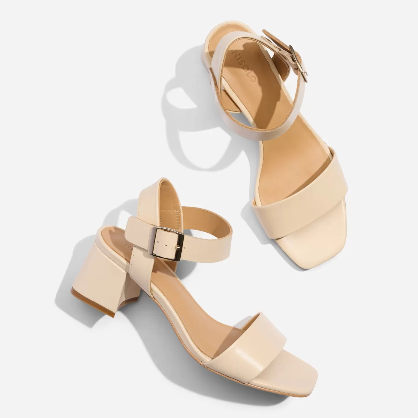Sandals-Nisolo Stella Go-To Block Heel Sandal Bone