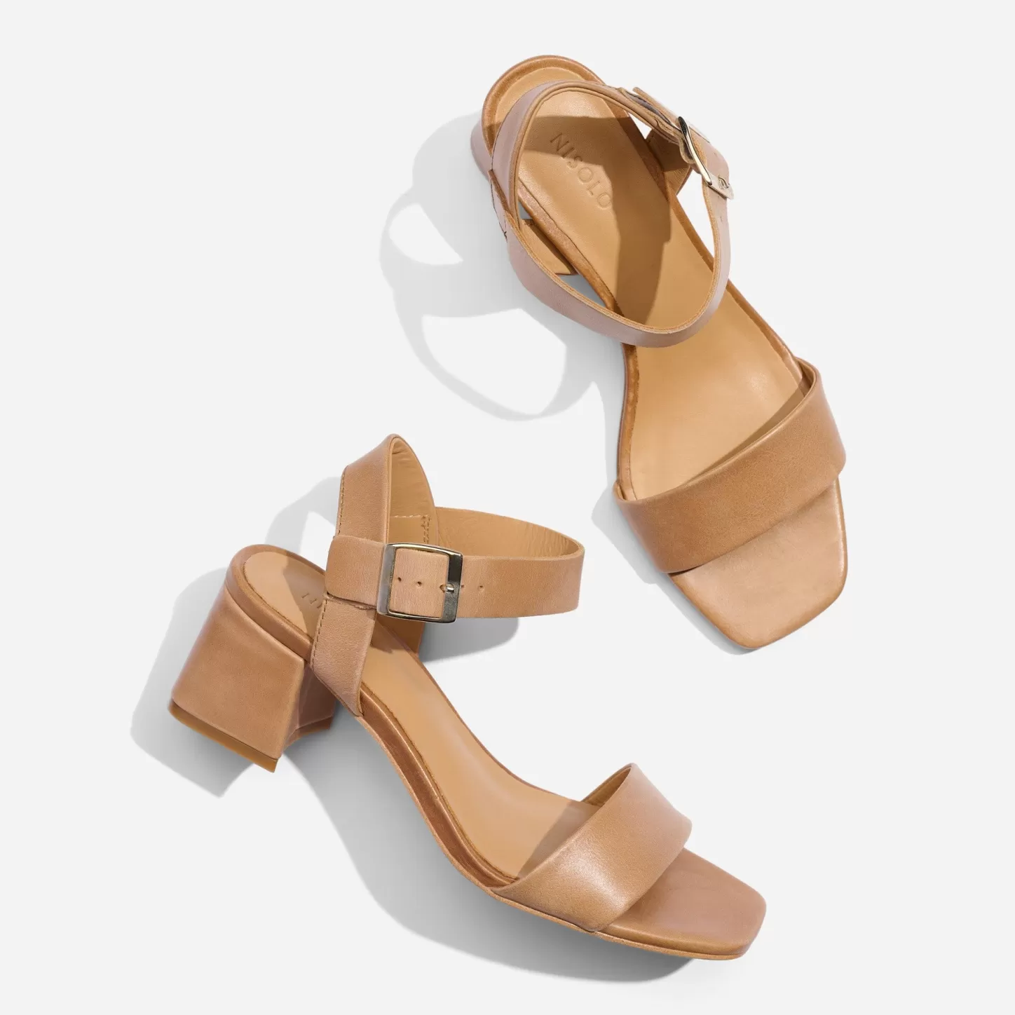 Sandals-Nisolo Stella Go-To Block Heel Sandal Almond