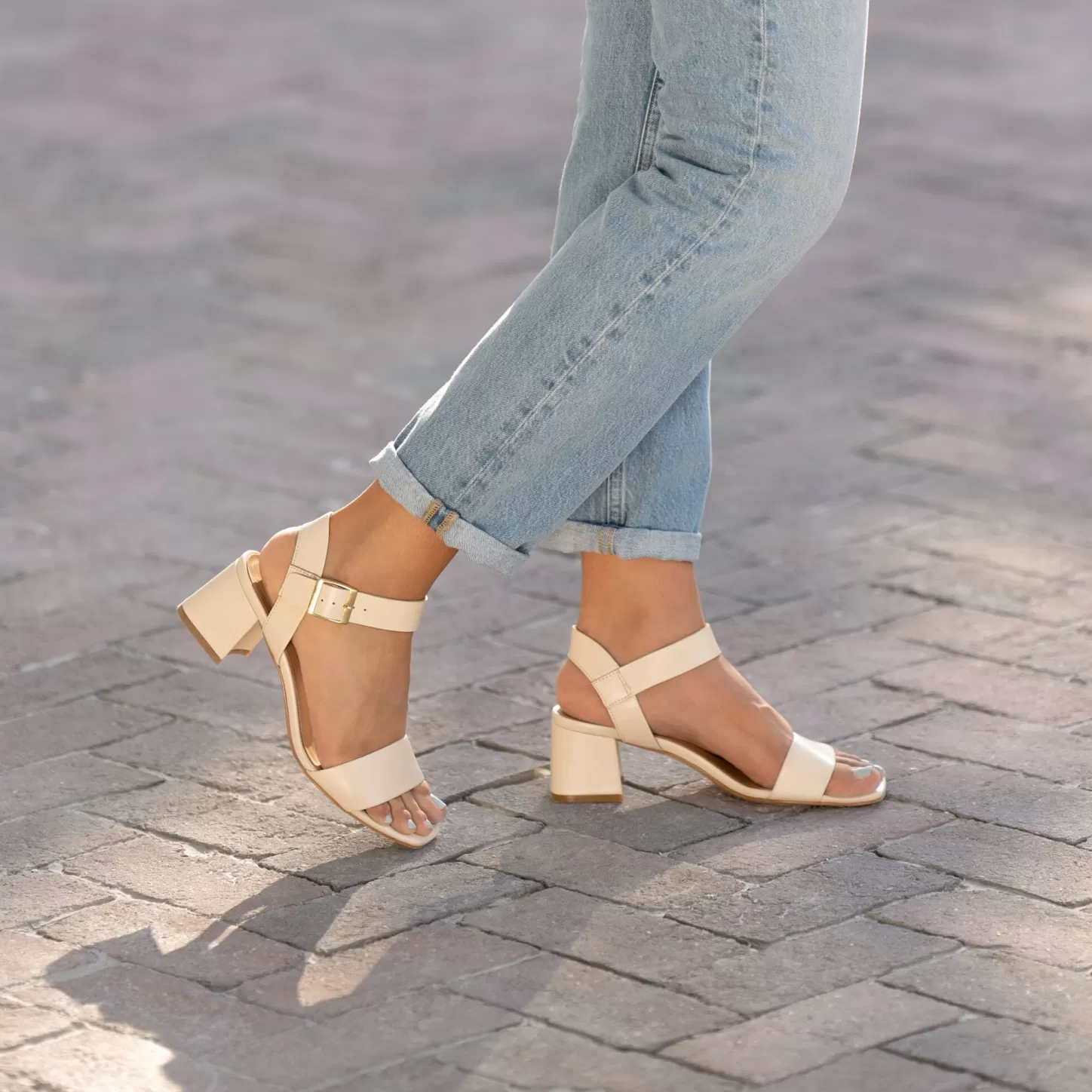 Sandals-Nisolo Stella Go-To Block Heel Sandal Bone