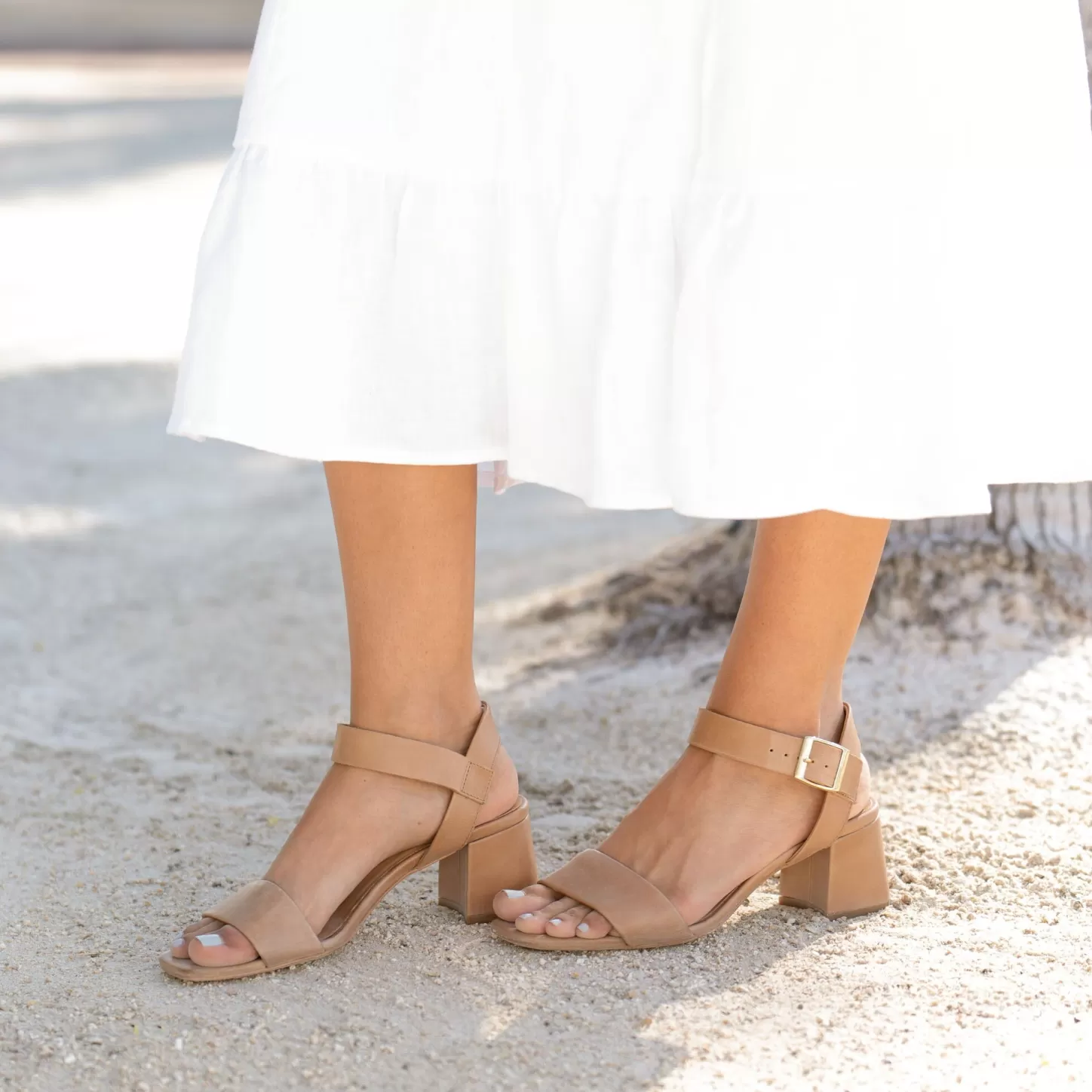 Sandals-Nisolo Stella Go-To Block Heel Sandal Almond