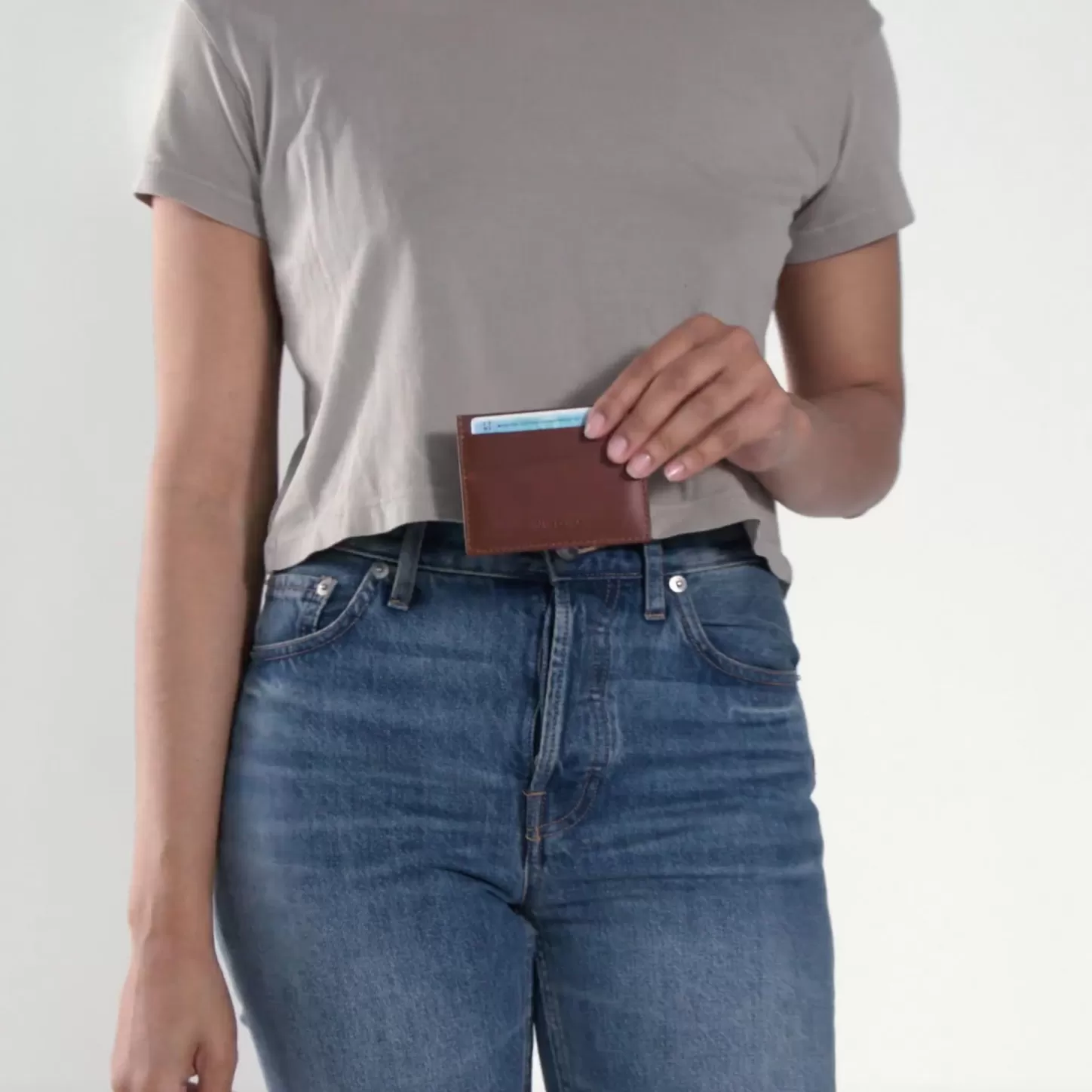 Bags & Wallets-Nisolo Upcycled Leather Card Case Brandy