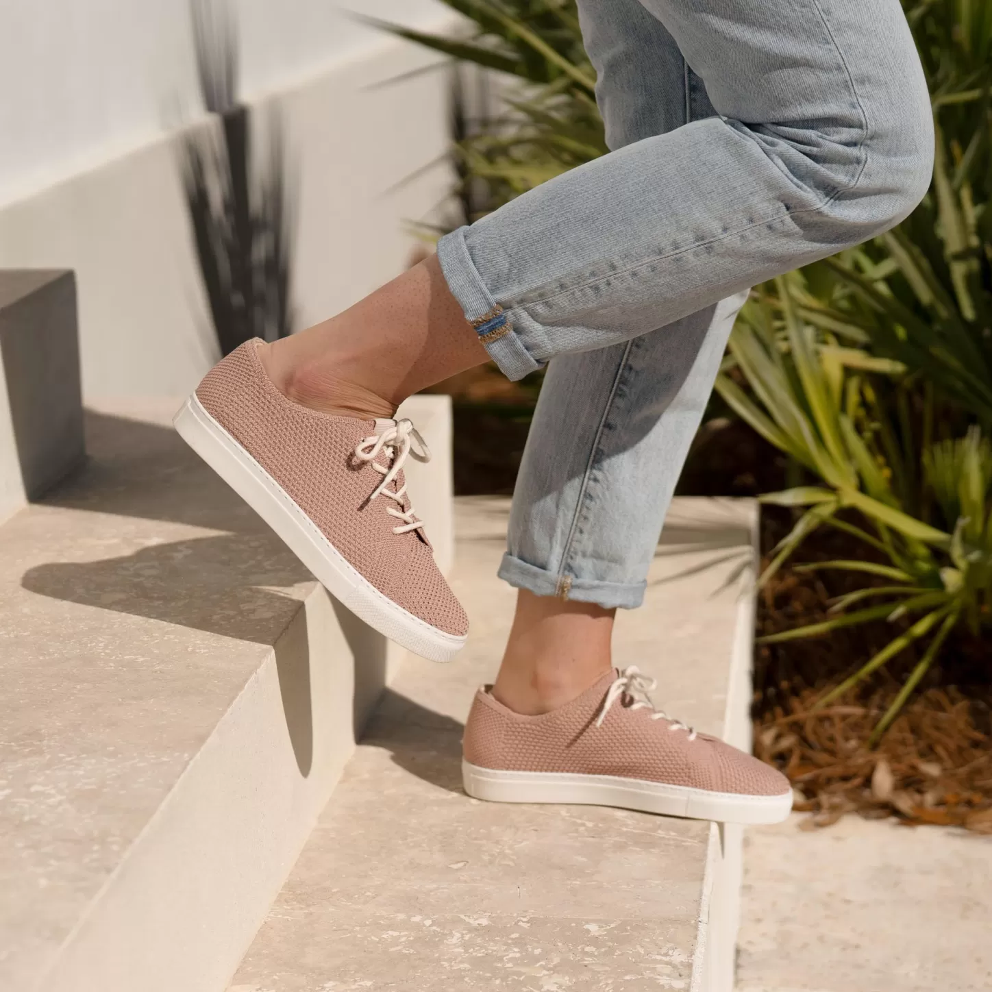 Sneakers-Nisolo Women's Go-To Eco-Knit Sneaker Dusty Rose