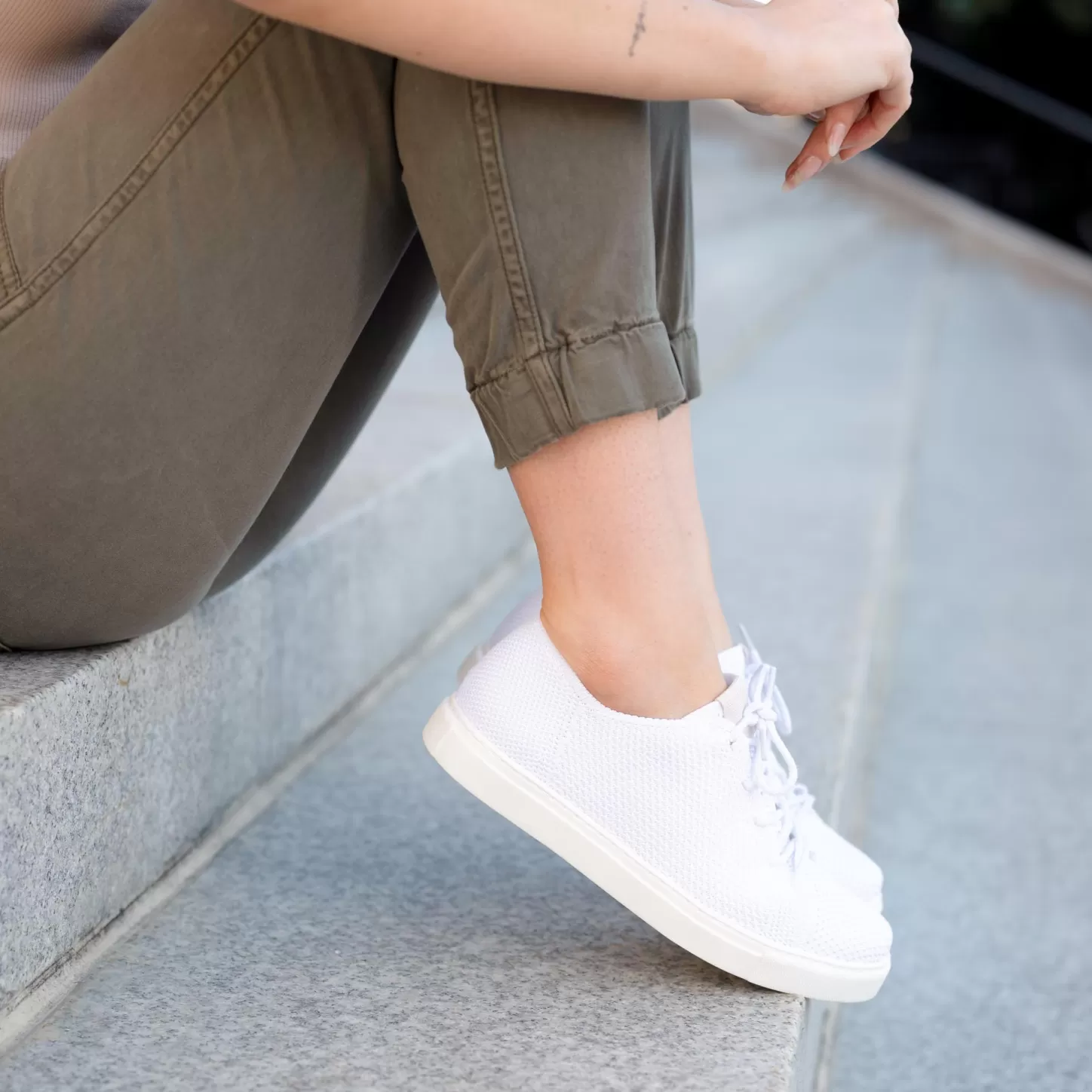 Sneakers-Nisolo Women's Go-To Eco-Knit Sneaker White