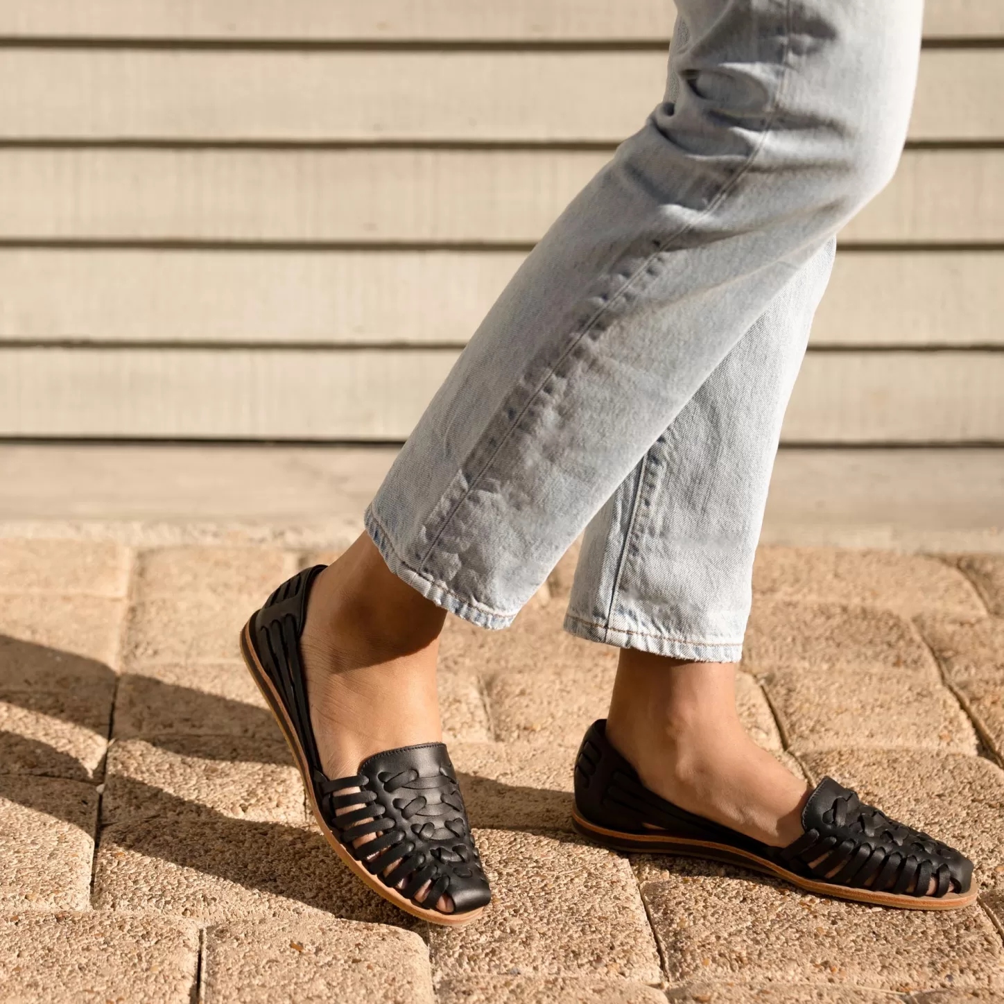 Flats & Slip Ons-Nisolo Women's Huarache Sandal Black