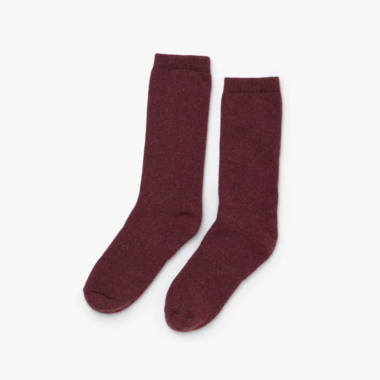 Socks-Nisolo Wool Cushion Crew Hiker Sock Burgundy