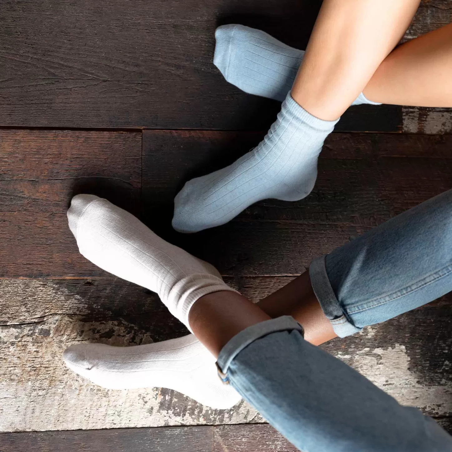 Socks-Nisolo Wool Cushion Crew Hiker Sock Charcoal Colorblock